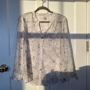 Sheer Loft Floral Print Blouse, size small